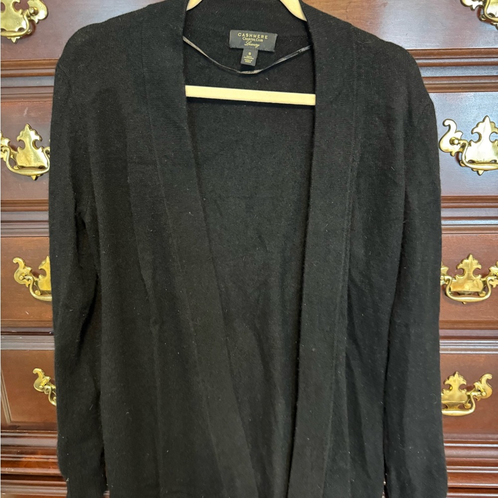 Charter Club Classic Black Cashmere Women's Cardigan